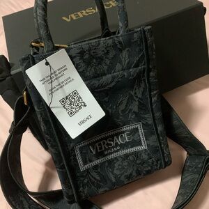 Versace Black Floral Mini Bag